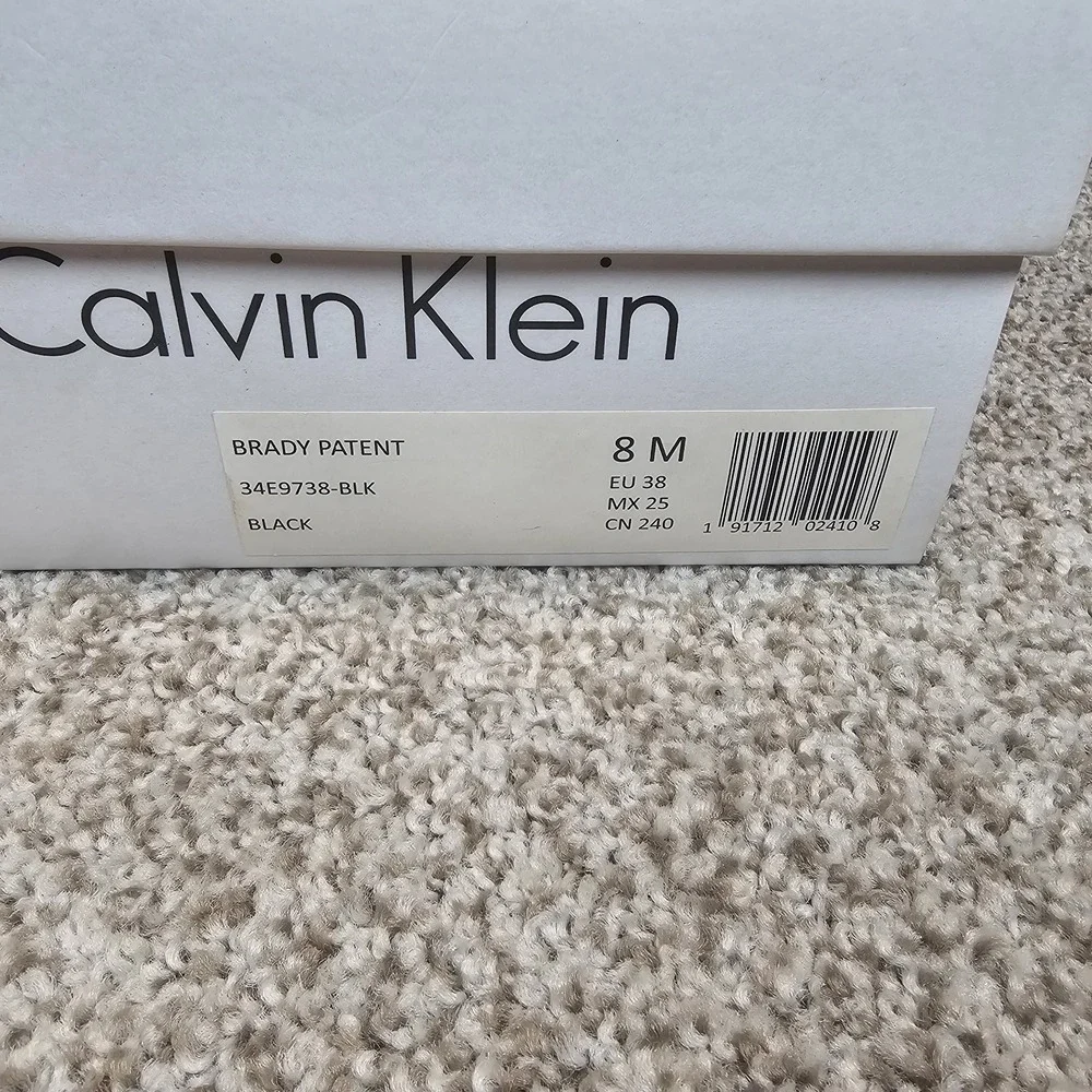 Calvin Klein Brady Patent Black Pointed‎ Toe Stiletto Pumps Women's Size 8M